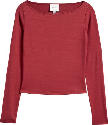 Reformation Women's Wiley Ballet Neck Top - Blue - Long sleeved tops