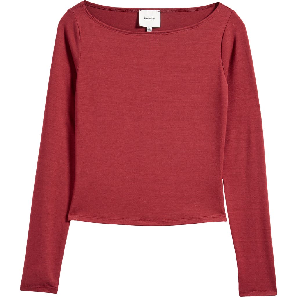 Reformation Wiley Ballet Neck Top In Chianti