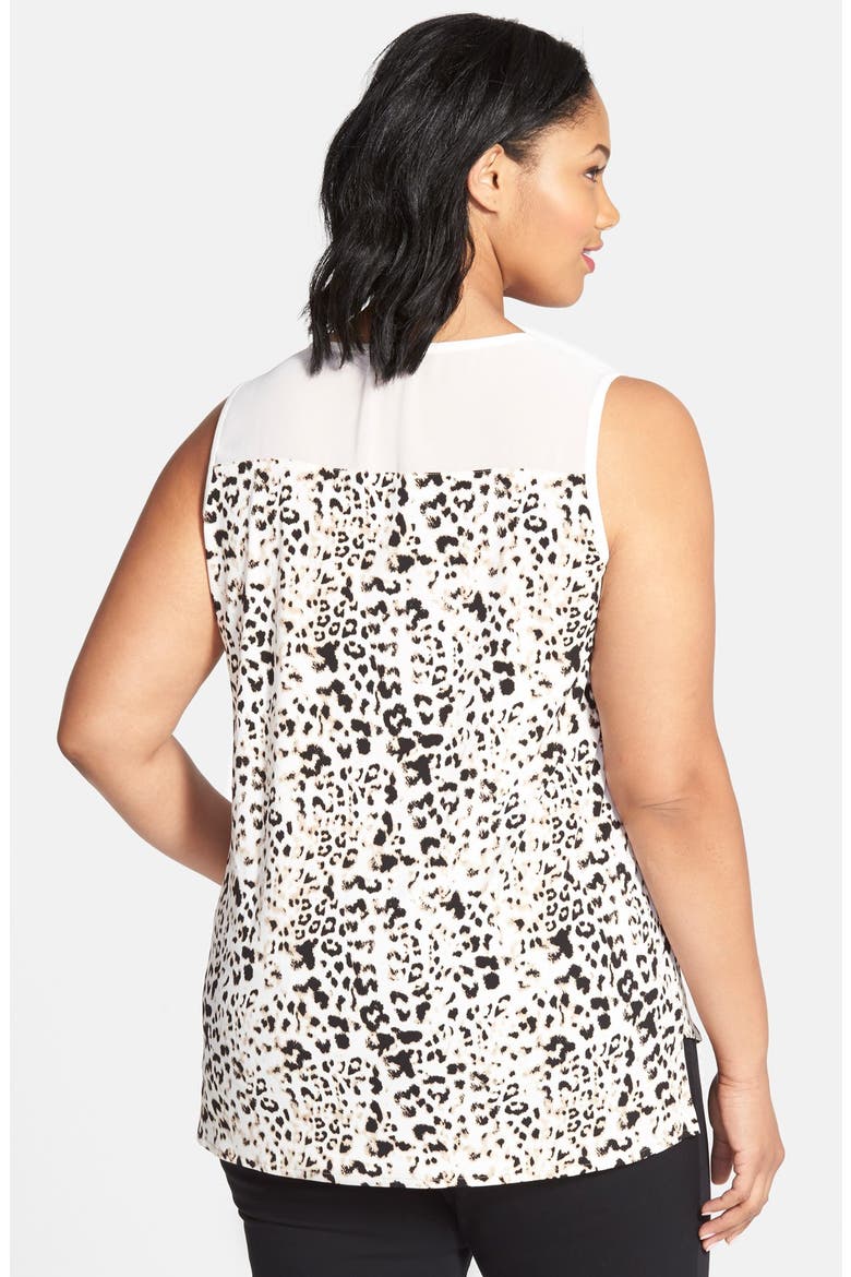 'Leopard Harmony' Sleeveless Top, Alternate, color, SESAME