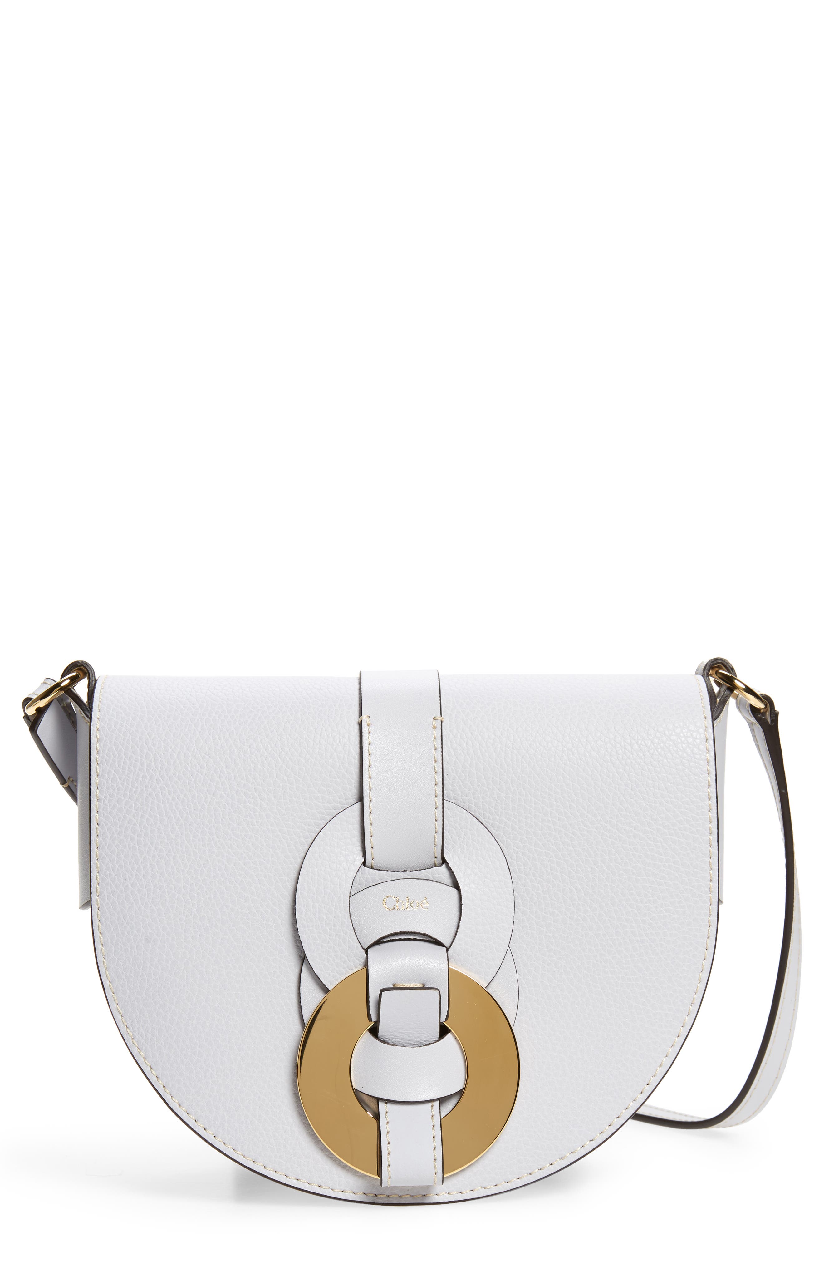 Chloé Darryl Leather Crossbody Saddle Bag, Main, color, 