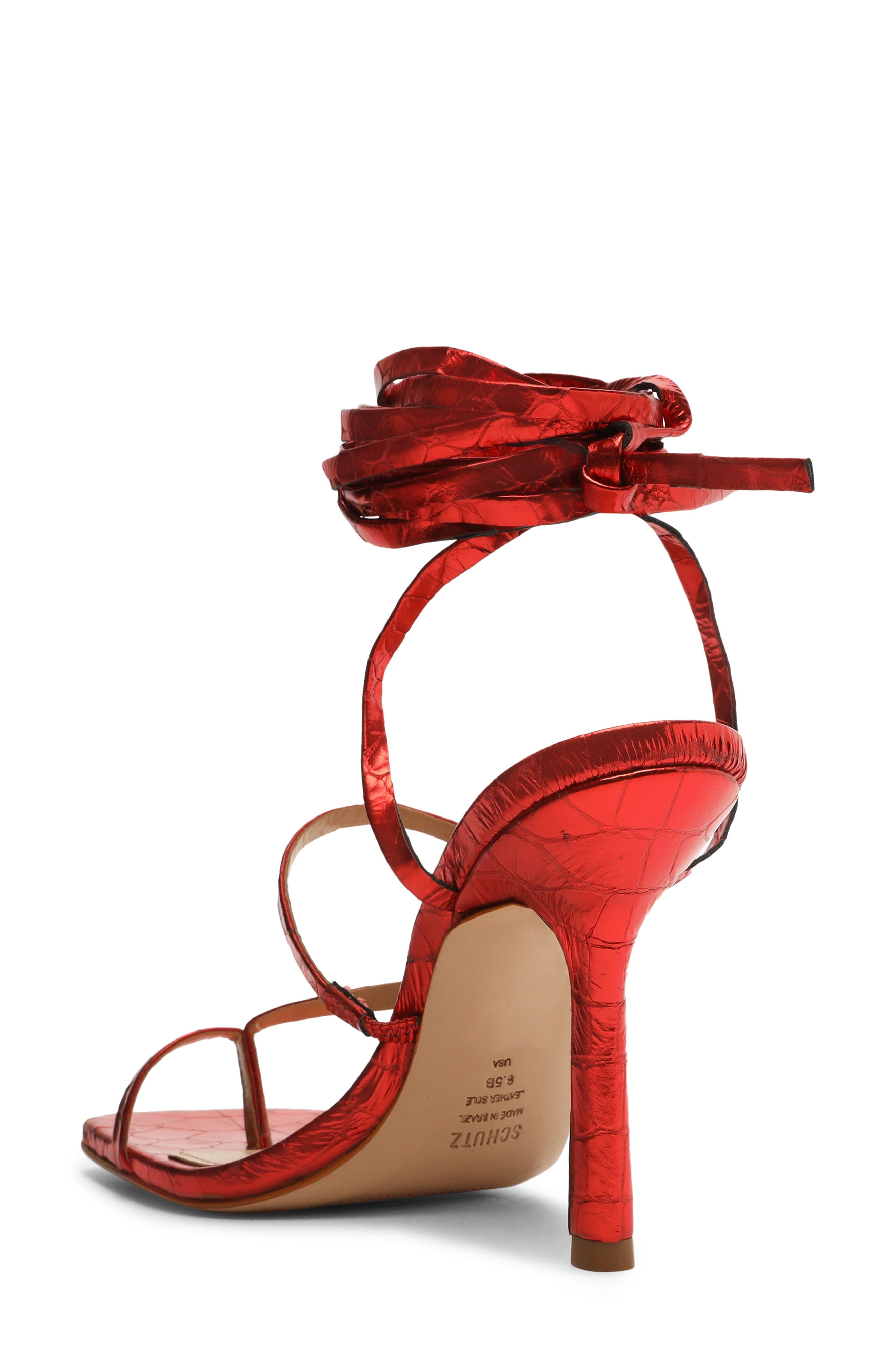 Lily Ankle Tie Sandal, Alternate, color, RED