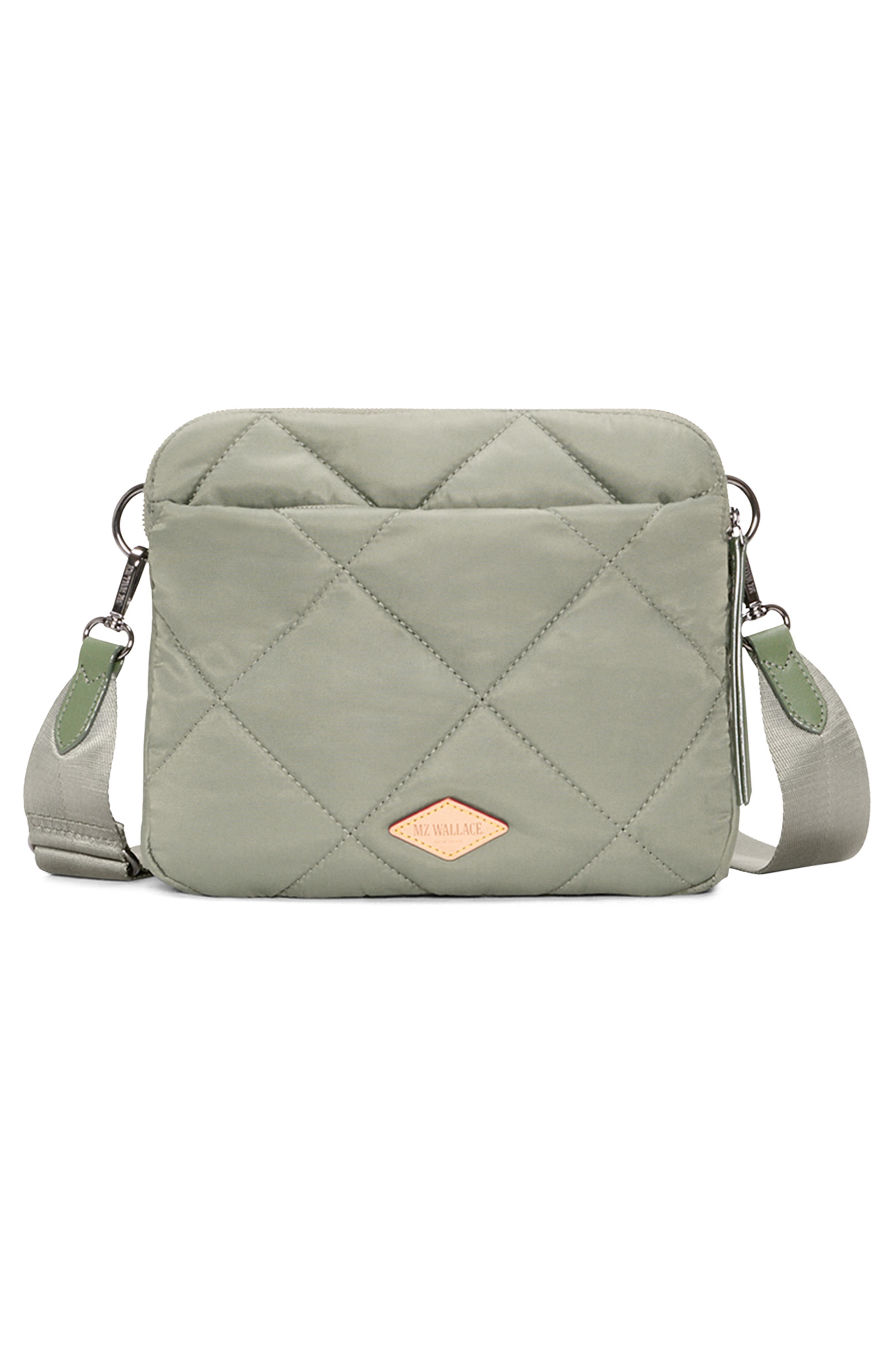 MZ Wallace Madison Quilted Nylon Crossbody Bag, Alternate, color, Agave Green