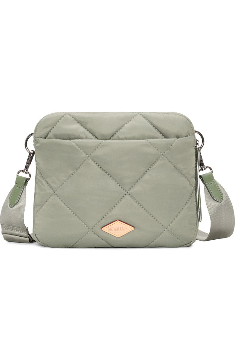 MZ Wallace Madison Quilted Nylon Crossbody Bag, Alternate, color, Agave Green