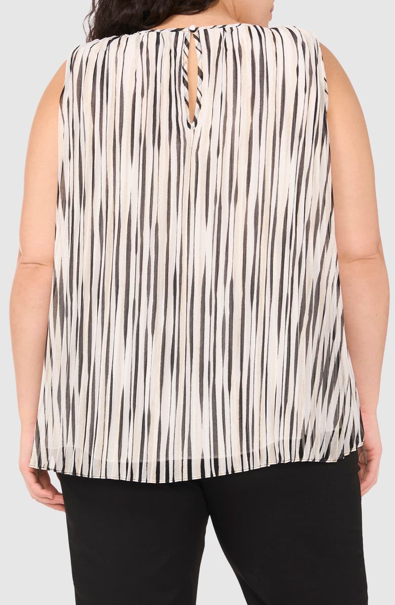 Halogen<sup>®</sup> Stripe Sleeveless Pleated Shell, Alternate, color,