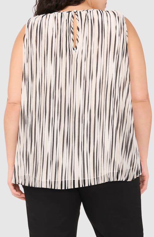 Halogenr Halogen(r) Stripe Sleeveless Pleated Shell In New Ivory