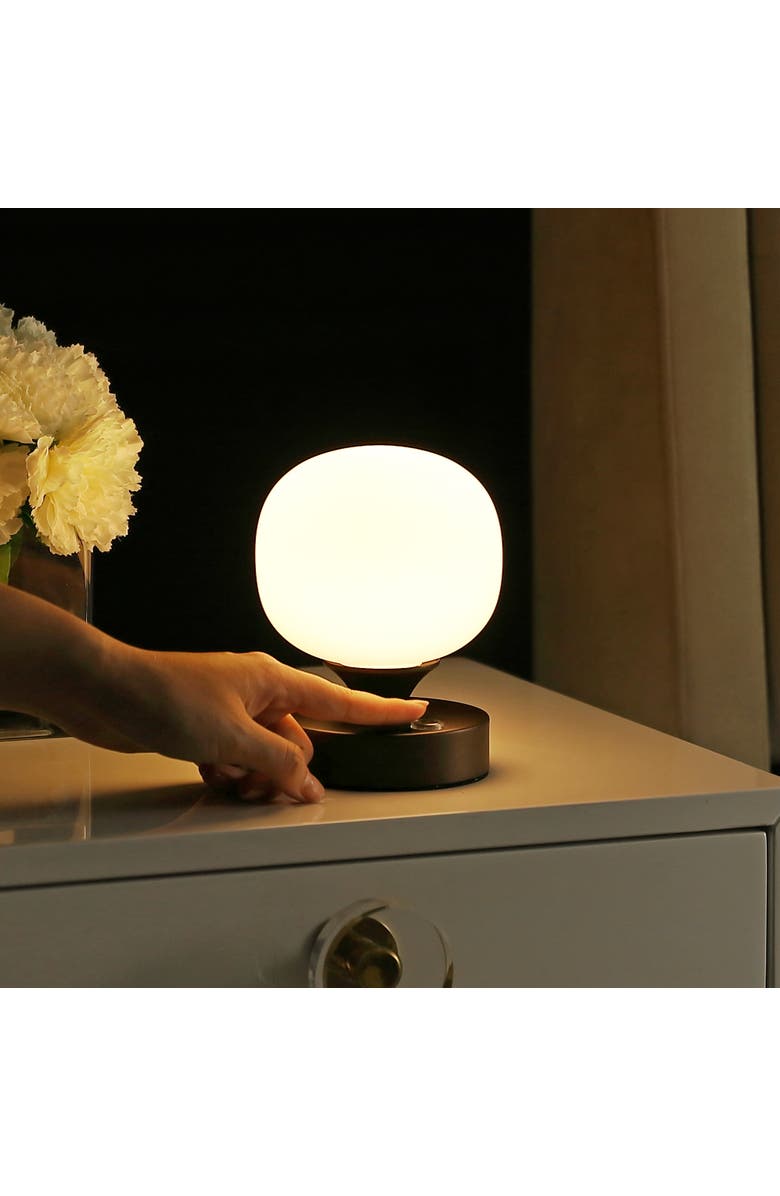 JONATHAN Y Owen Modern Minimalist Iron Rechargeable Integrated Portable LED Table Lamp, Alternate, color, Oil Rubbed Bronze