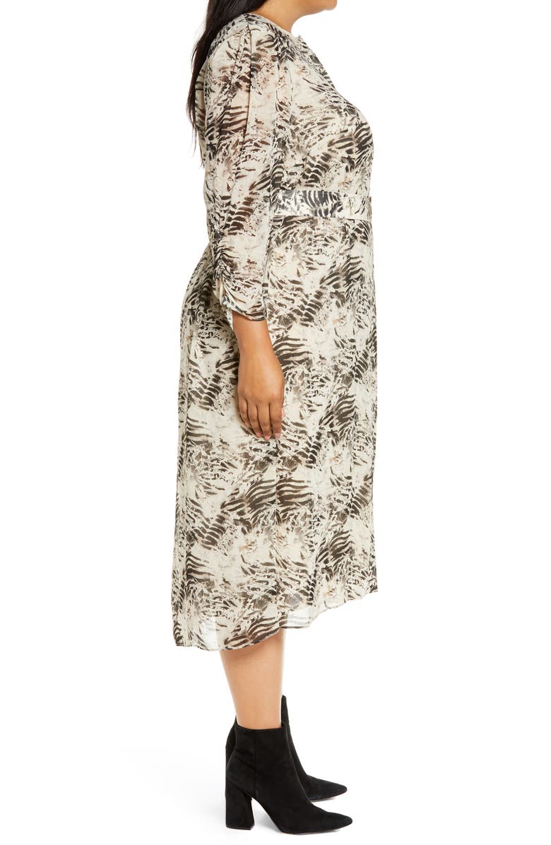 Lafayette 148 New York Neilson Belted Long Sleeve Midi Dress, Alternate, color,