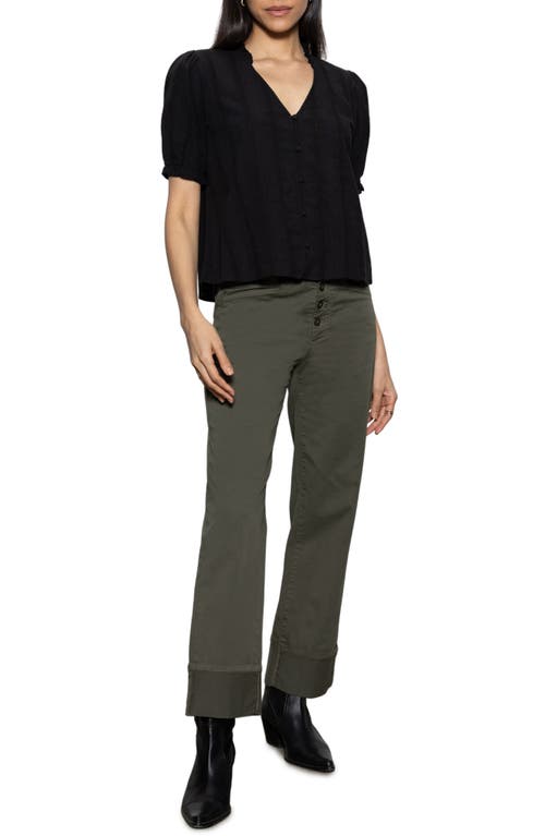 Sanctuary Fall Into You Cotton Button-up Top In Black