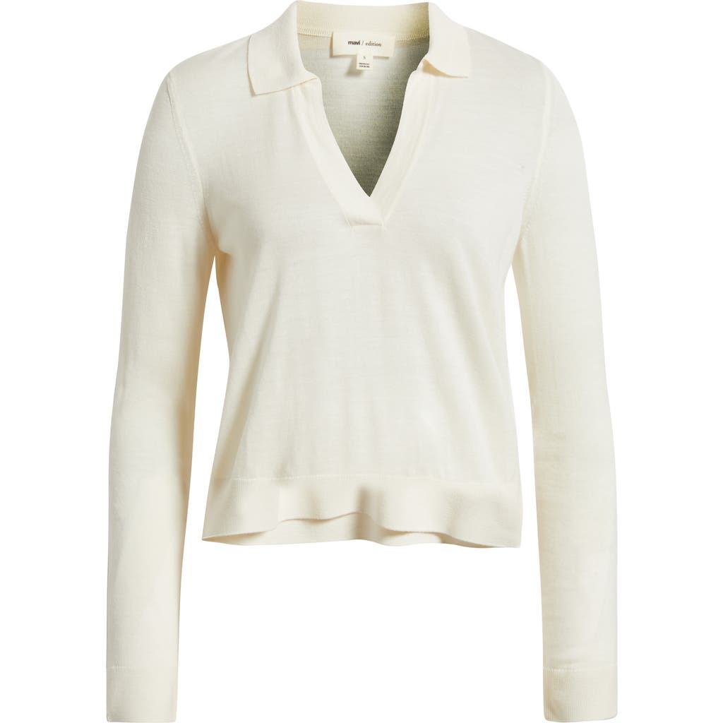 Mavi Jeans Slim Fit Wool Sweater In White