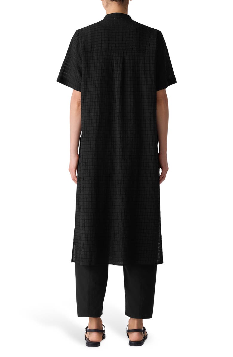 Eileen Fisher Longline Organic Cotton Blend Button-Up Shirt, Alternate, color,