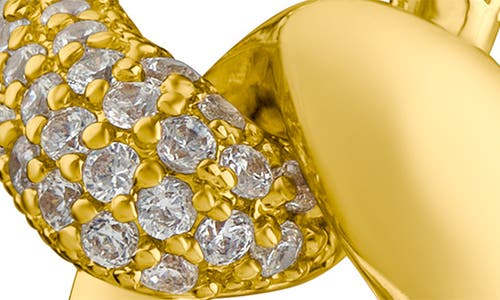 Cz By Kenneth Jay Lane Pavé Cubic Zirconia Interlock Drop Earrings In Gold