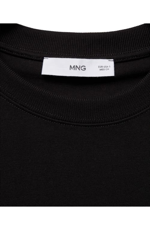 Mango Cotton T-shirt In Black