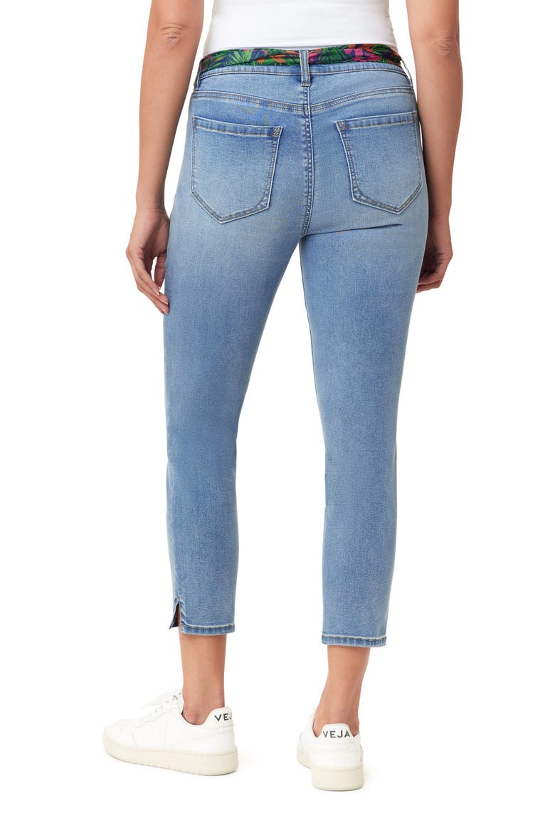 Belted Mid Rise Skinny Cropped Jeans, Alternate, color, PELLEGRINI LILLIES