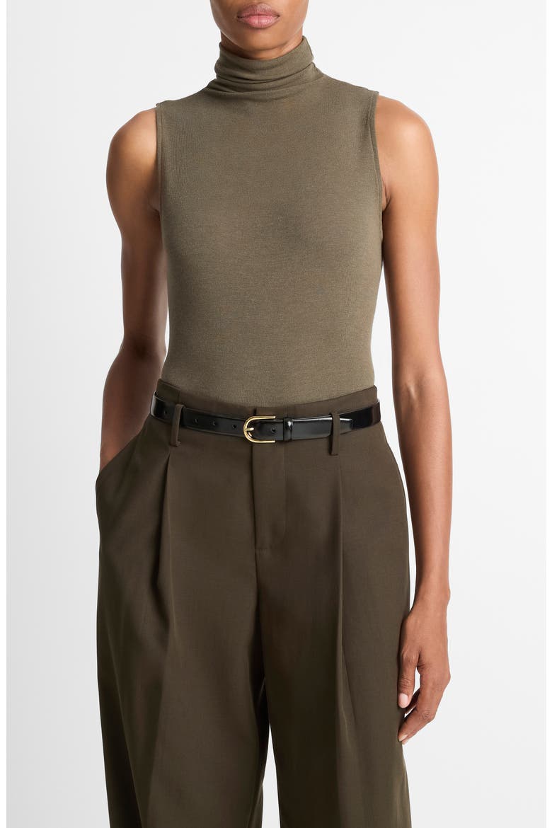 Sleeveless Modal Turtleneck Top, Main, color, H CYPRESS
