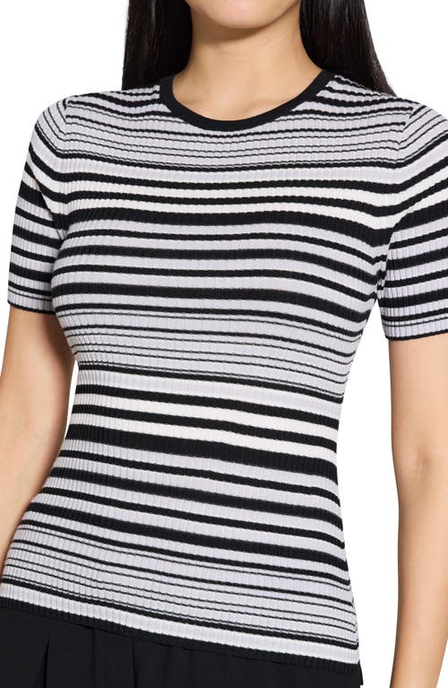 Theory Ribbed Short-sleeve Sweater In Regal Wool In Multi