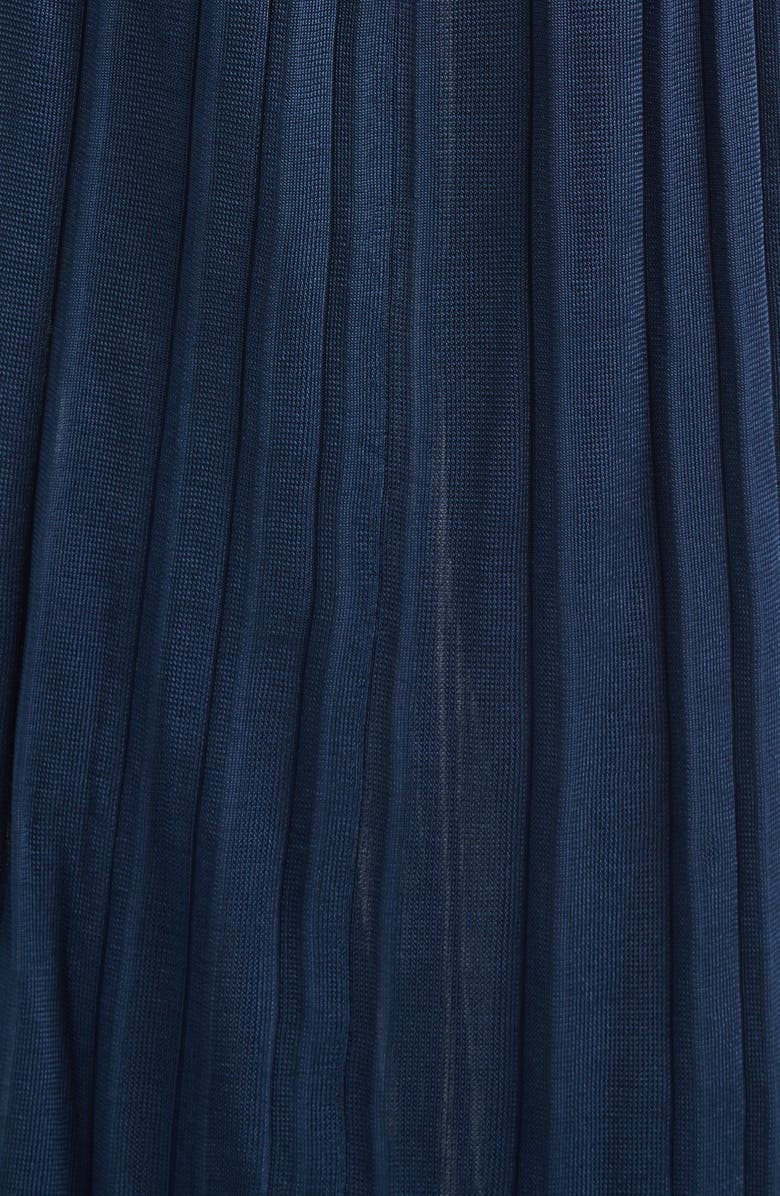 EMILY DAWN LONG Kingsley Pleated Long Sleeve Drop Waist Column Dress, Alternate, color, True Navy