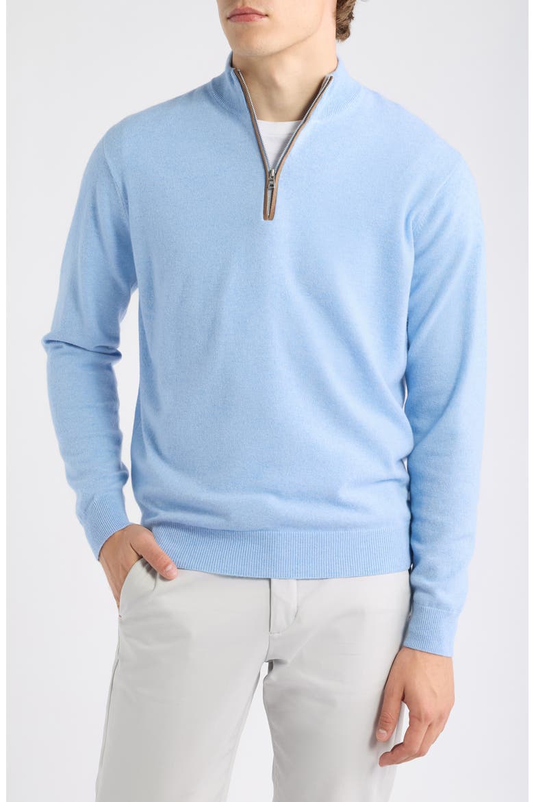 Crown Crafted Artisan Flex Cashmere Blend Quarter Zip Sweater, Main, color, BLUE FROST