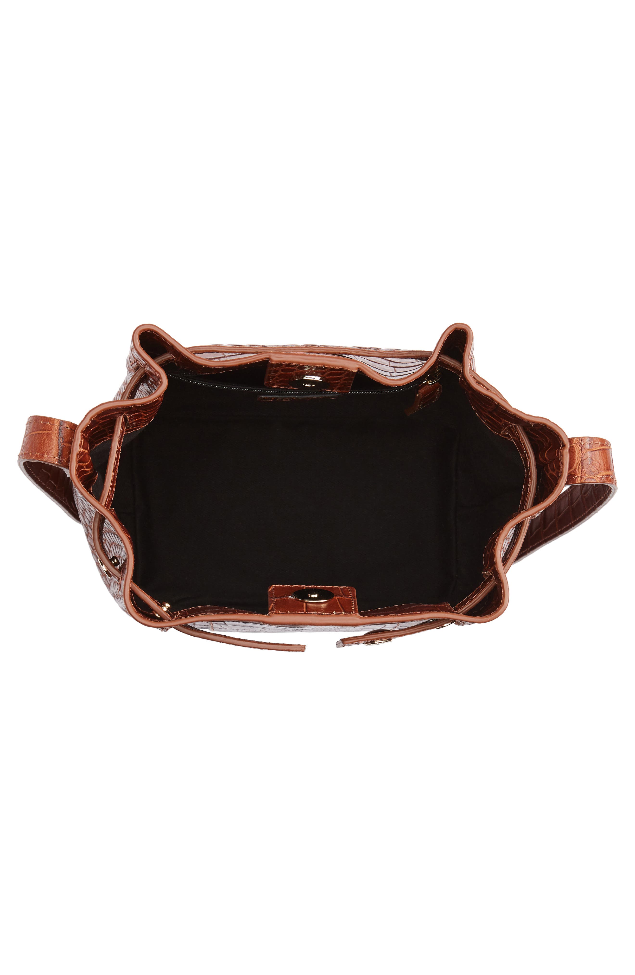 DeMellier Naples Leather Shoulder Bag, Alternate, color, Cognac Mock Croc