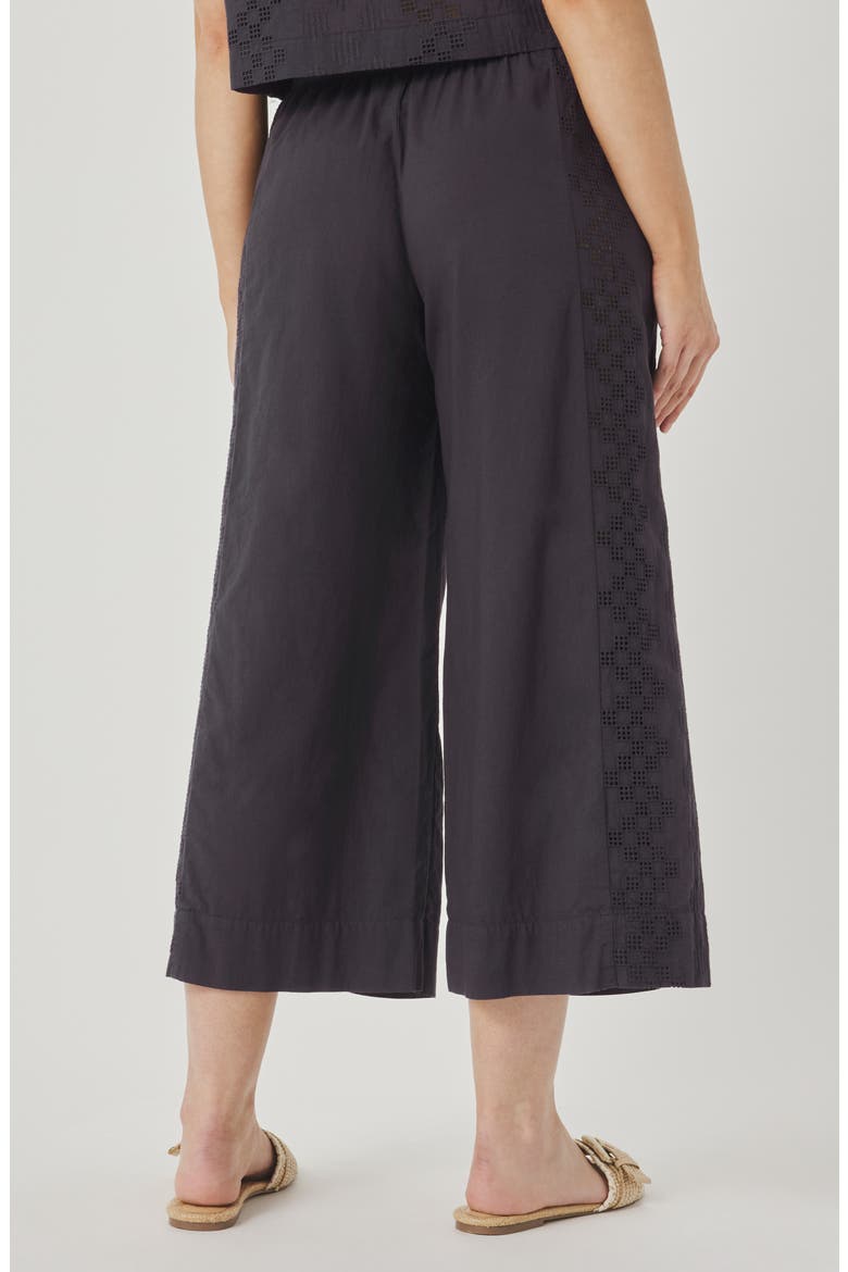 Kenzie Geo Eyelet Crop Wide Leg Pants, Alternate, color, LEAD GREY