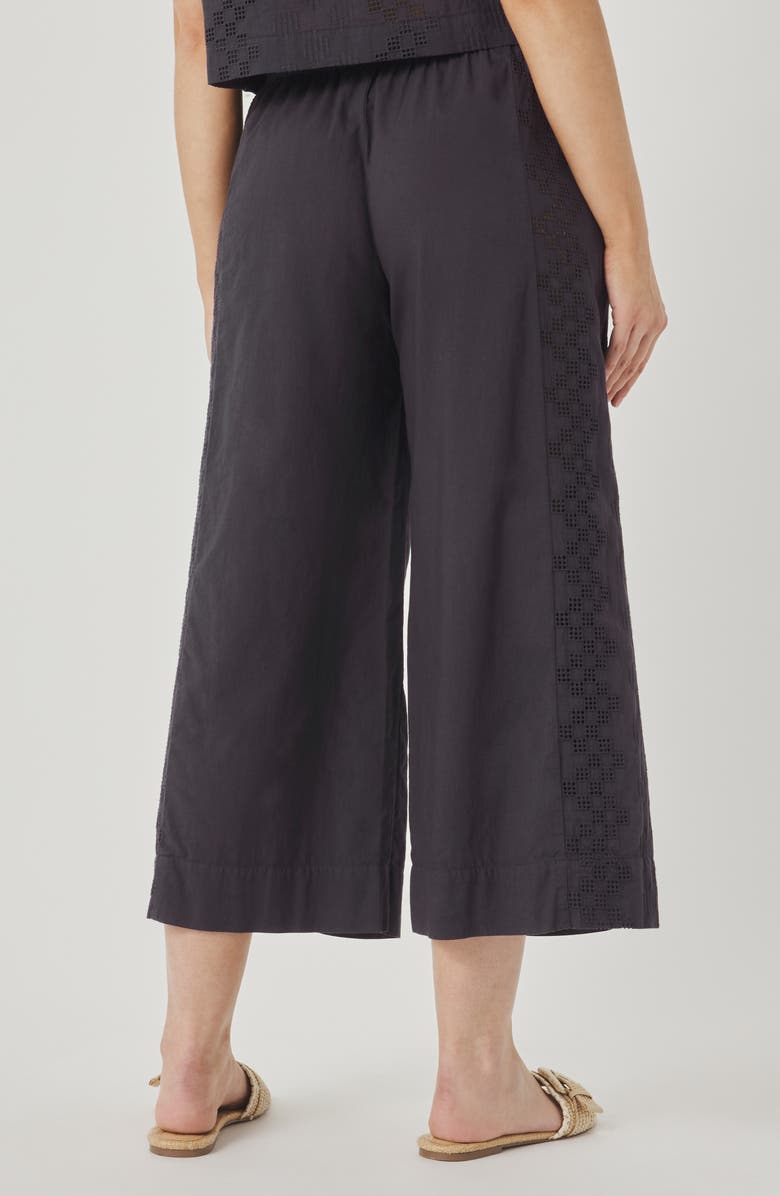 Splendid Kenzie Geo Eyelet Crop Wide Leg Pants, Alternate, color, Lead Grey