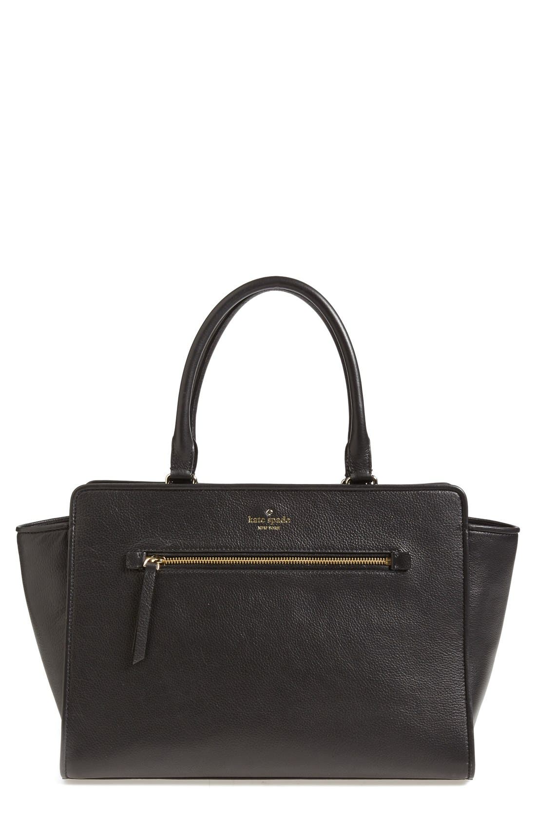 'north court - anton' pebbled leather satchel (Nordstrom Exclusive), Main, color, BLACK