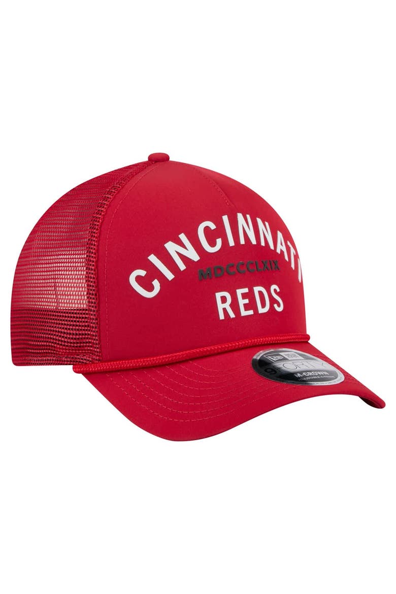 Men's New Era  Red Cincinnati Reds Minimalist 9FORTY A-Frame Adjustable Hat, Alternate, color, Red