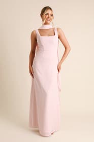 Six Stories Square Neck Chiffon Bridesmaid Dress
