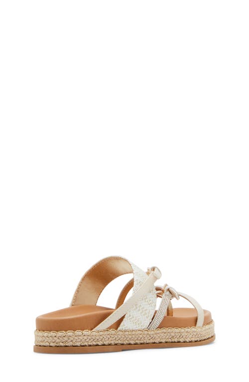 Steve Madden Kids' Jtickle Espadrille Platform Slide Sandal In Bone Multi