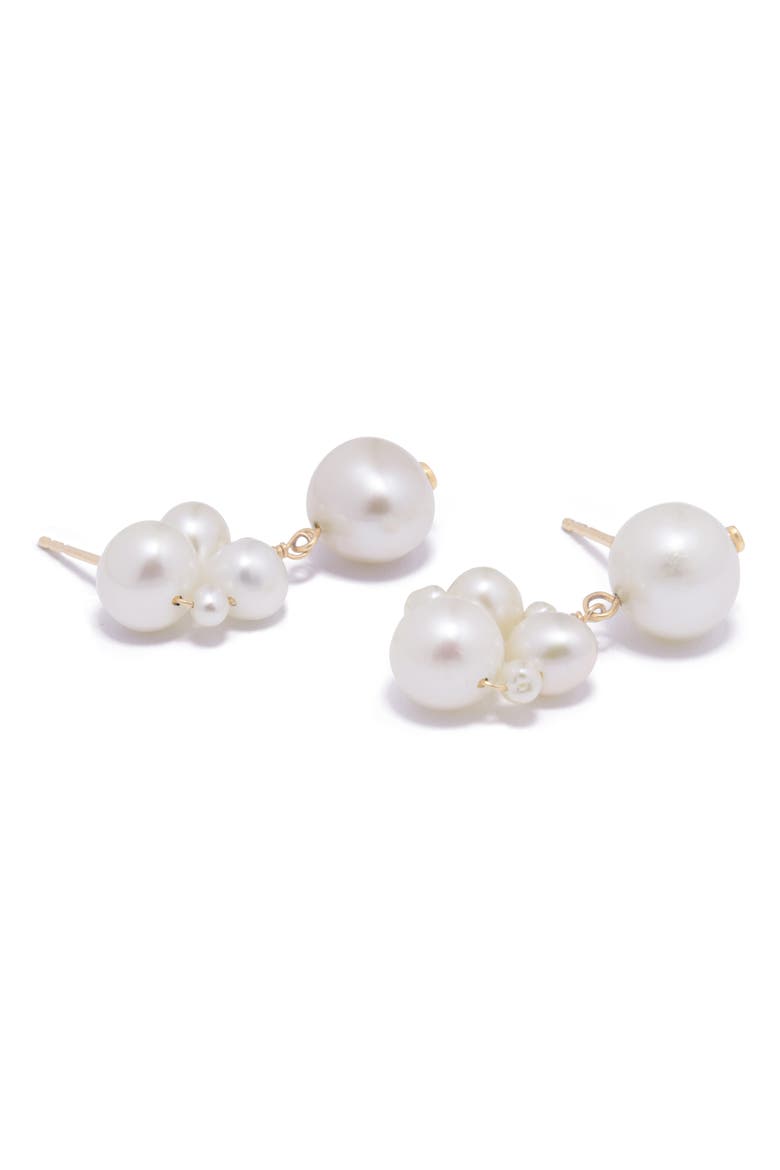 Freshwater Pearl Drop Earrings, Alternate, color, 18CT GOLD PLATED