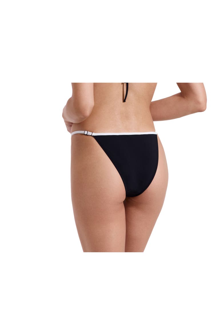 Jackie Adjustable Low Rise Bikini Bottom, Alternate, color, Black-White