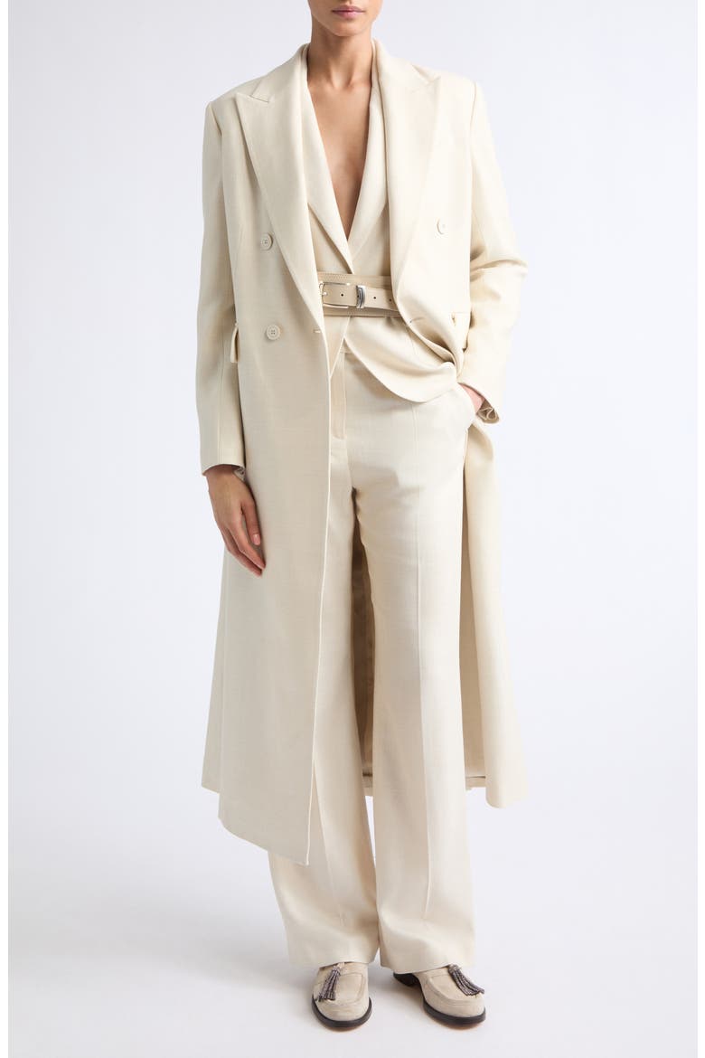 Herringbone Wool Blend Duster Jacket, Main, color, 00 IVORY