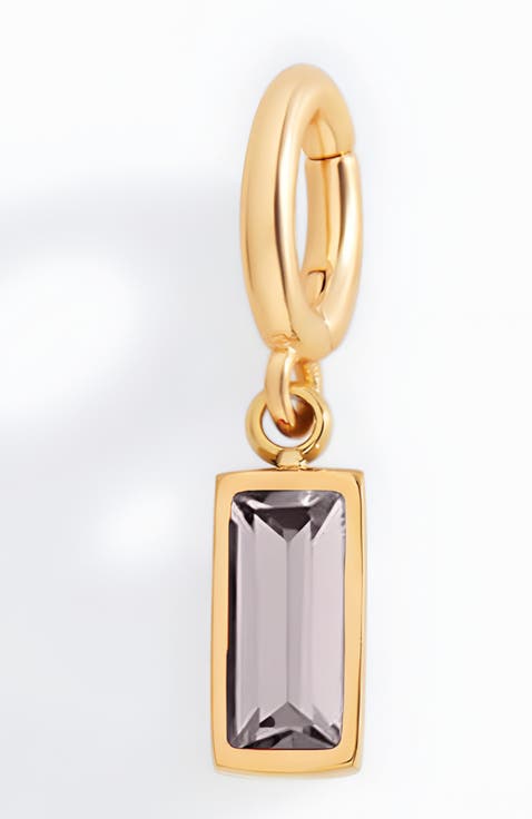 Dainty Baguette Birthstone Charm
