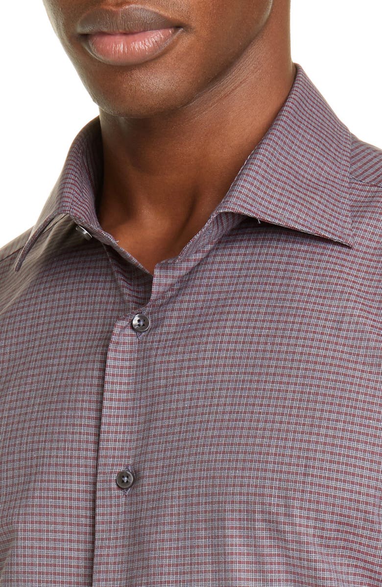 Canali Regular Fit Plaid Dress Shirt, Alternate, color,