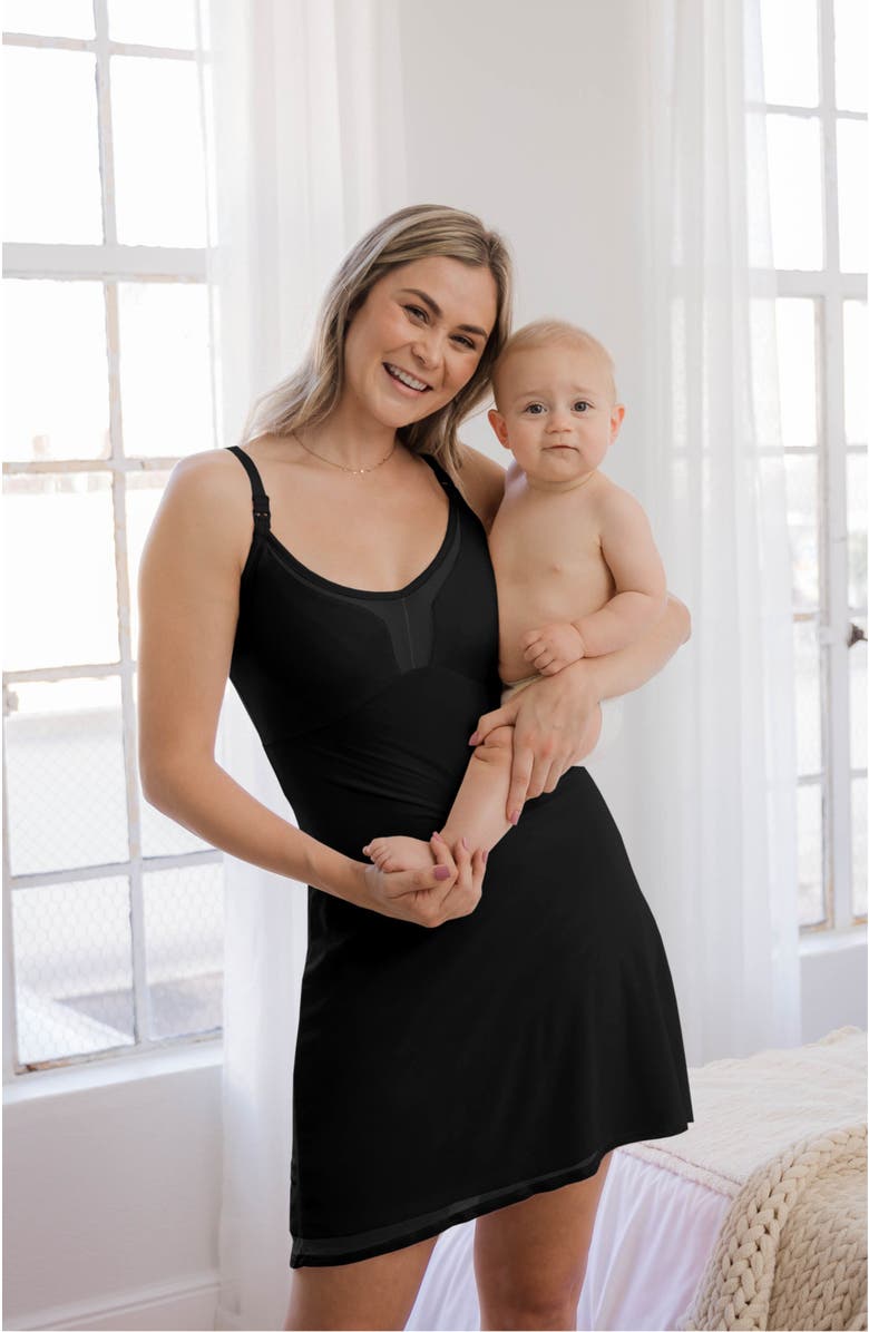 Kindred Bravely Aurora Mesh Nursing Nightgown, Alternate, color, Black