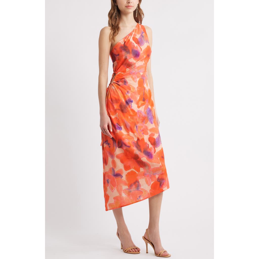 Chelsea28 Floral One-shoulder Sheath Dress In Pink Floral Multi