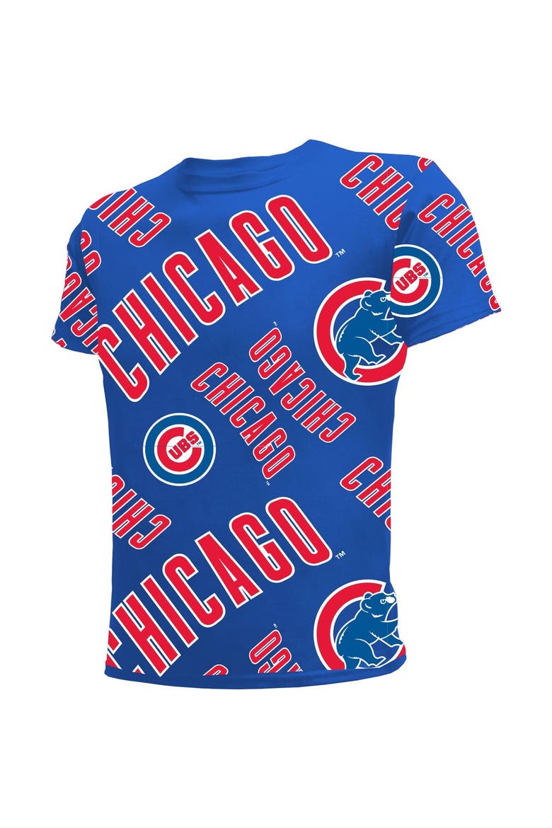 Youth Stitches Royal Chicago Cubs Allover Team T-Shirt, Alternate, color, Royal