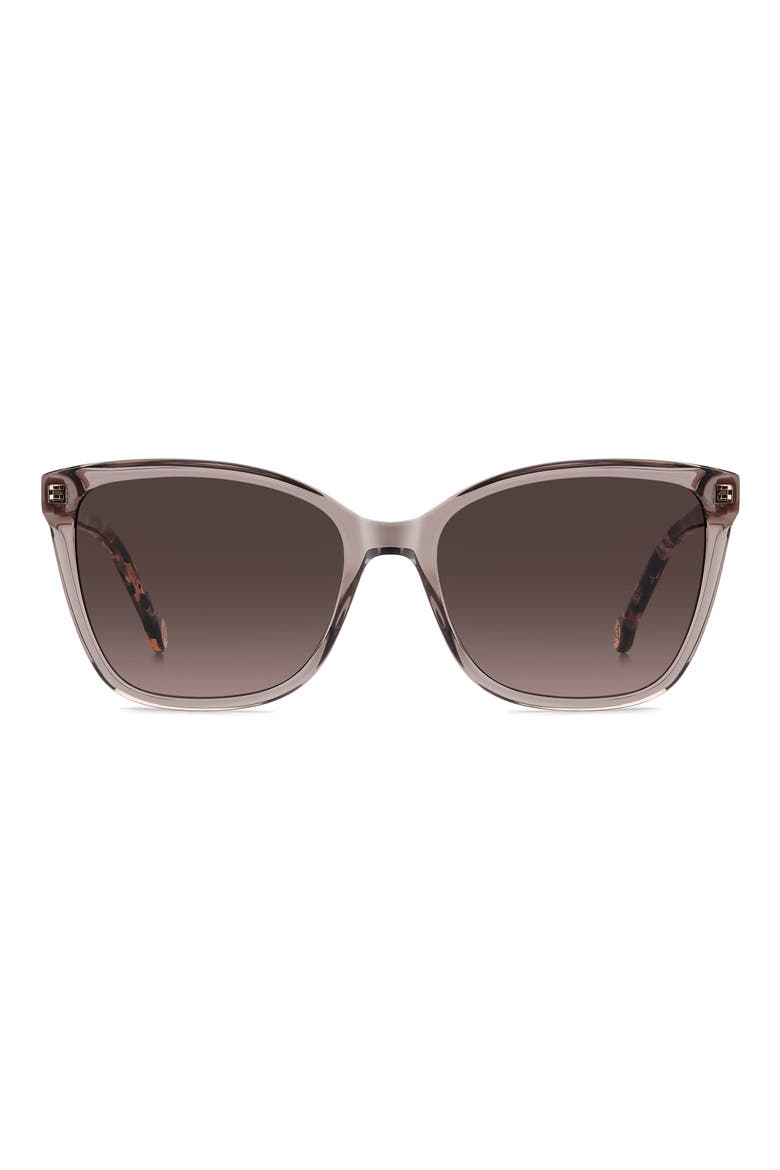 Her 56mm Gradient Rectangular Sunglasses, Main, color, BROWN/ BROWN SF
