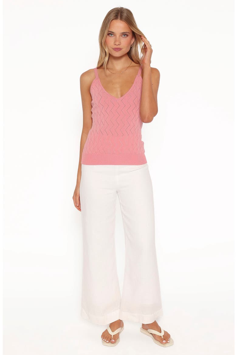 Vesta Pointelle Knit Tank, Alternate, color, PINK