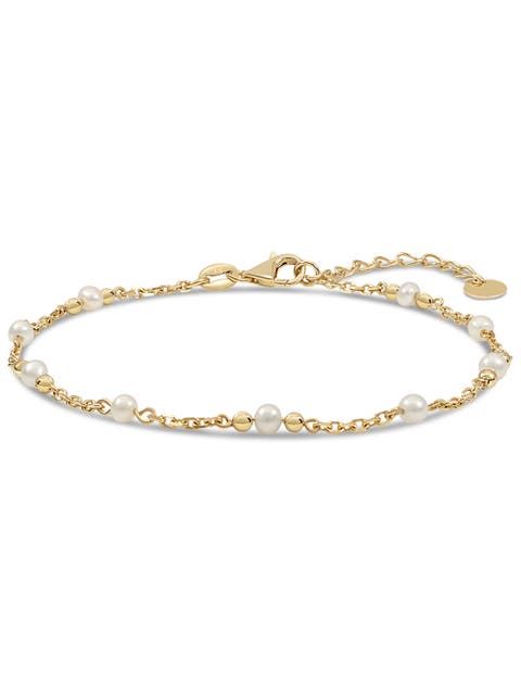 Freshwater Pearl Chain Bracelet in 14K Gold, 7mm