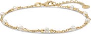 DEVATA Freshwater Pearl Chain Bracelet in 14K Gold, 7mm