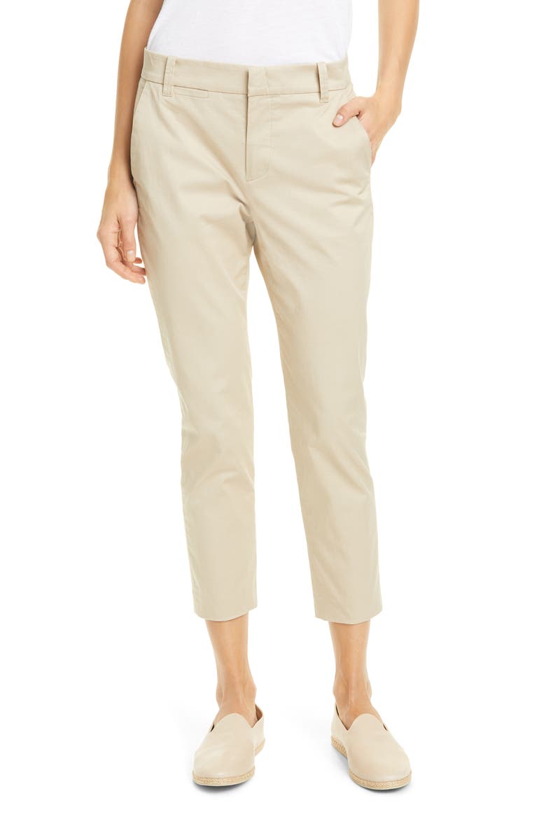 Coin Pocket Stretch Cotton Chino Pants, Main, color, LATTE