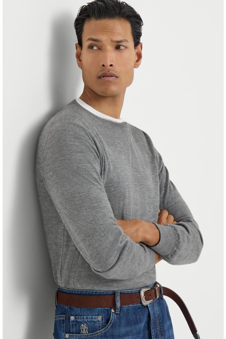 Cashmere and silk lightweight sweater, Alternate, color, Dark Grey