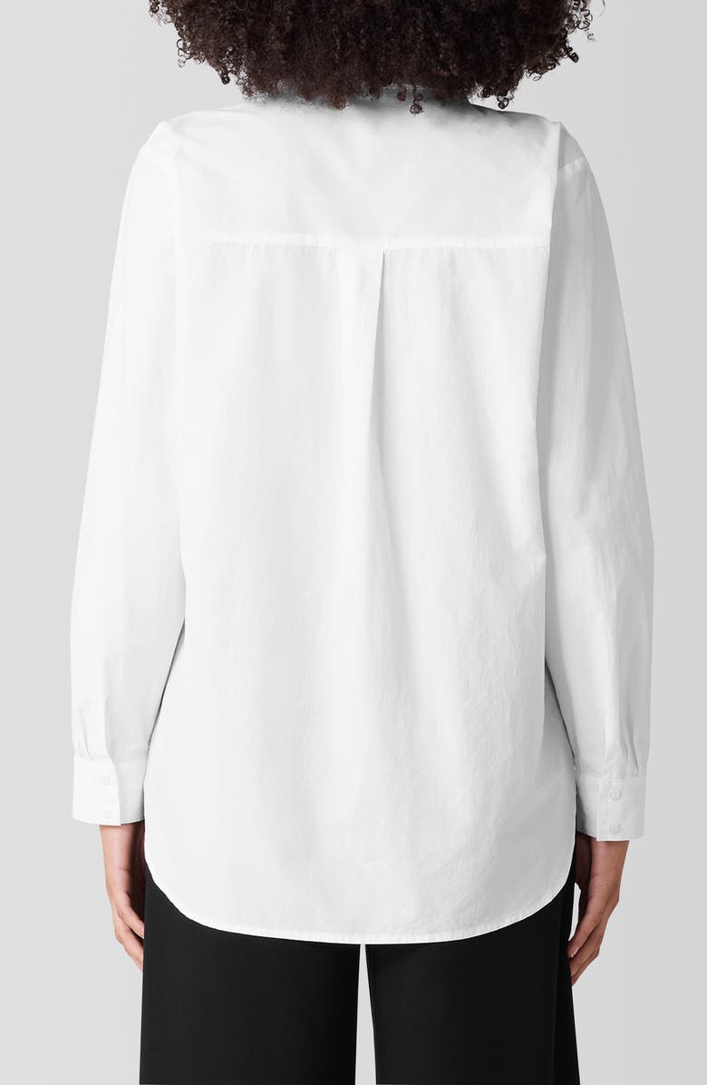 Eileen Fisher Classic Long Organic Cotton Button-Up Shirt, Alternate, color,
