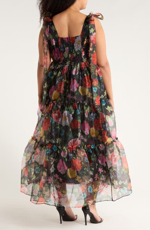 Chelsea28 Floral Bow Shoulder Maxi Dress In Multi