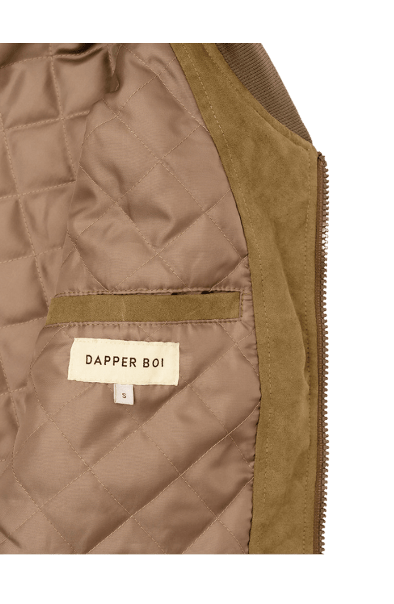 Dapper Boi Olive Microfiber Suede Bomber Jacket, Alternate, color, Olive