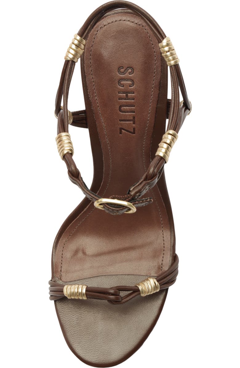 Schutz Nara Ankle Strap Stiletto Sandal, Alternate, color, Root Brown
