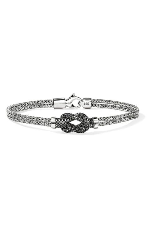 Love Knot Bracelet, Black Sapphires, 3.6mm