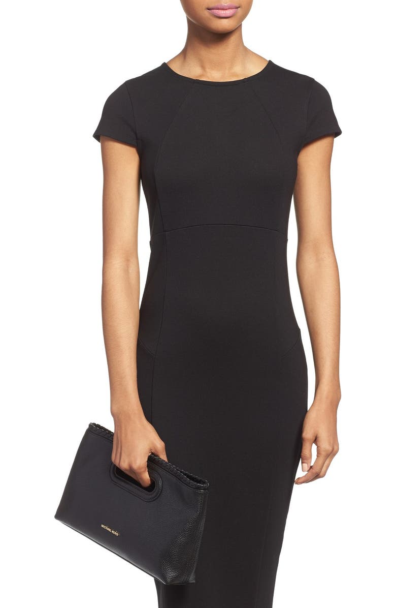 MICHAEL Michael Kors 'Large Rosalie' Convertible Leather Clutch, Alternate, color,