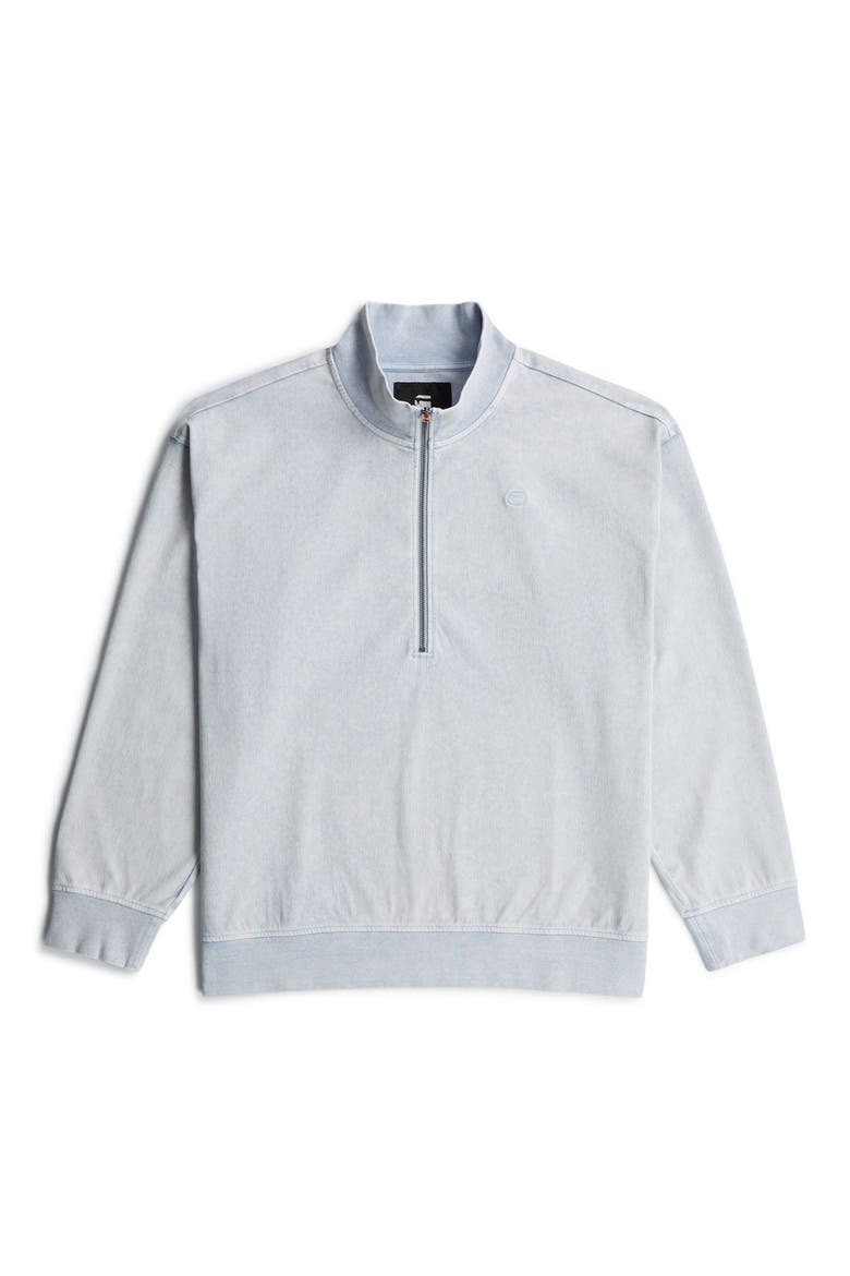 Washed HB Relaxed Half Zip Pullover, Alternate, color, LIGHT WAVE GD SNOW BLEACH