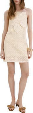 MANGO Hibisco Crochet Flower Minidress